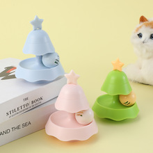 新品跨境热销猫咪玩具双层圣诞树轨道猫转盘逗猫玩具发光球批发