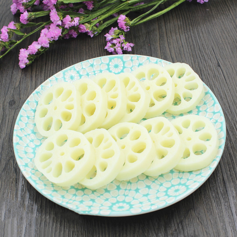 仿真食物蔬菜假莲藕片模型酒店菜品展示摄影道具幼儿过家家玩具