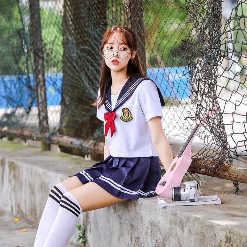 夏季学院风套装女海军风水手服英伦风长袖jk制服日系学生短袖校服