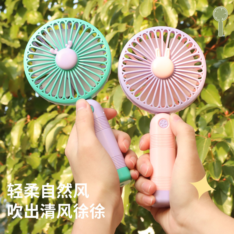 Drip Fan Cartoon Folding Handheld Outdoor Portable Mini USB Recharge Small Fan Summer Promotional Gifts