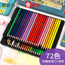 日本sakura樱花彩色铅笔套装绘画填色入门用72色油性专业手绘24色