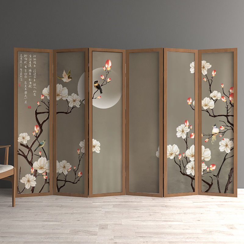 中式实木屏风隔断墙可移动折叠客厅玄关卧室半透遮挡办公茶室