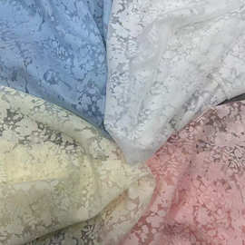 2025新款时尚烧花工艺面料国风新潮女连衣裙衬衫童装工艺布料现货