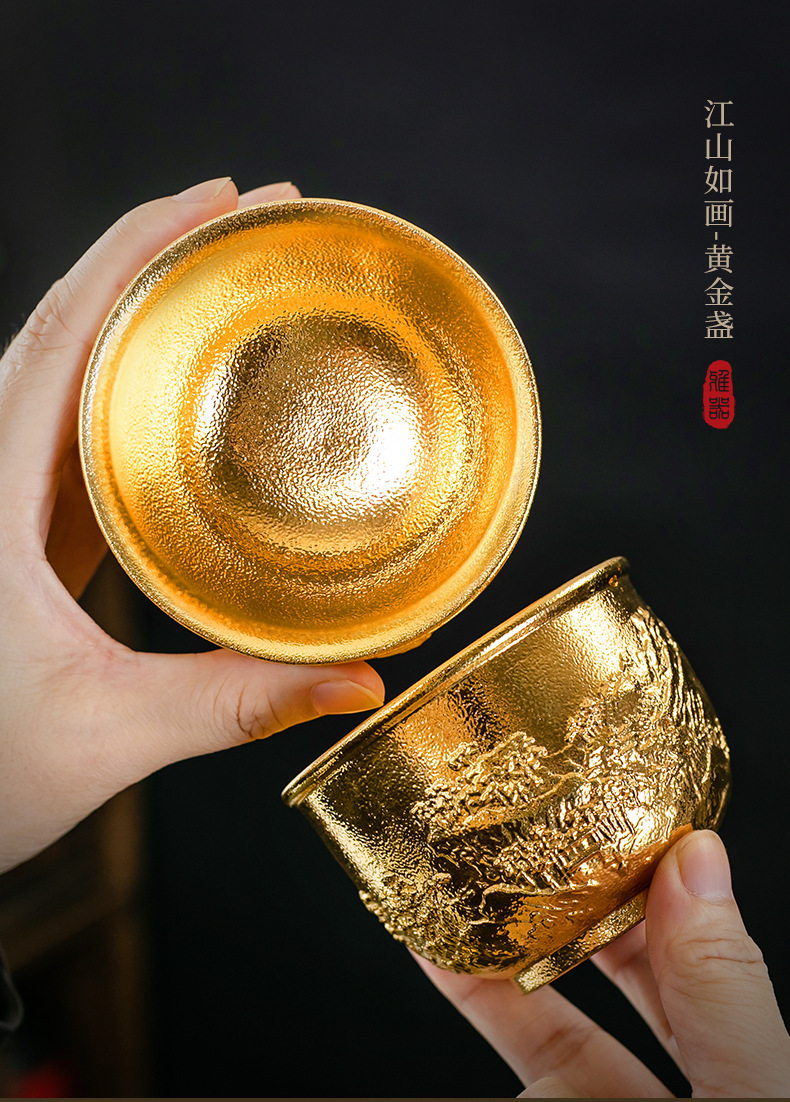 黄金盏,凤凰来仪 黄金盏,风车云马 黄金盏,江山如画 黄金盏材质陶瓷