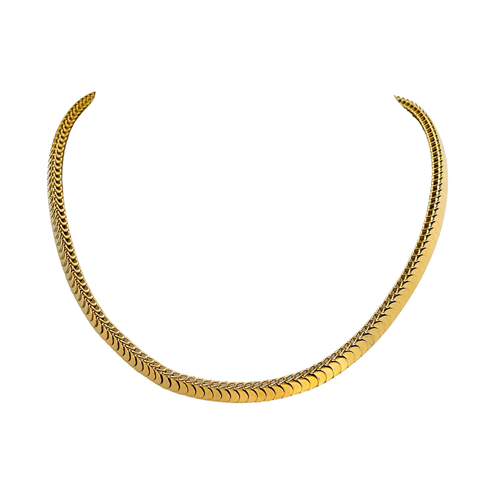 欧美跨境新款简约钛钢项链 网红个性时尚扭片链ins链条锁骨链