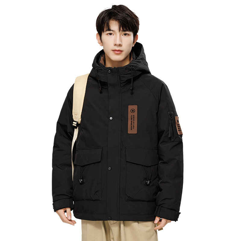 down Jacket Men's Short Type Hooded Jacket Men Fashion Brands Warm Keeping Sports White Duck down Thickened Casual Top Clothes Winter Clothes
