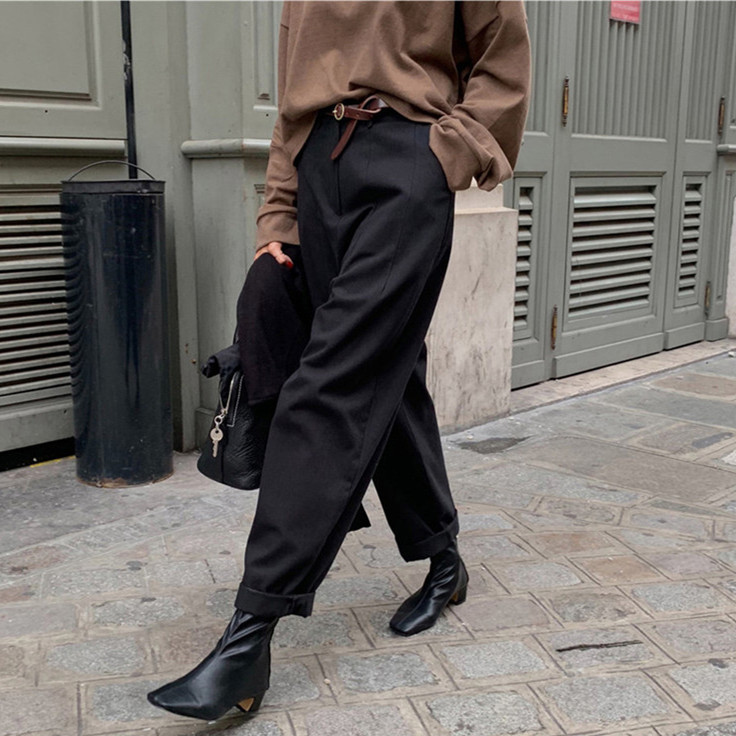 现货 韩版 宽松大码 休闲裤 太子裤女 2022春 文艺