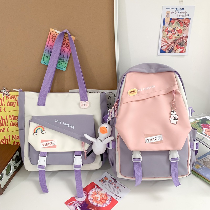 Good-looking Schoolbag Female Junior High School Student Large Capacity Versatile Backpack Primary School Girl Cute Offload Spine Protection Backpack