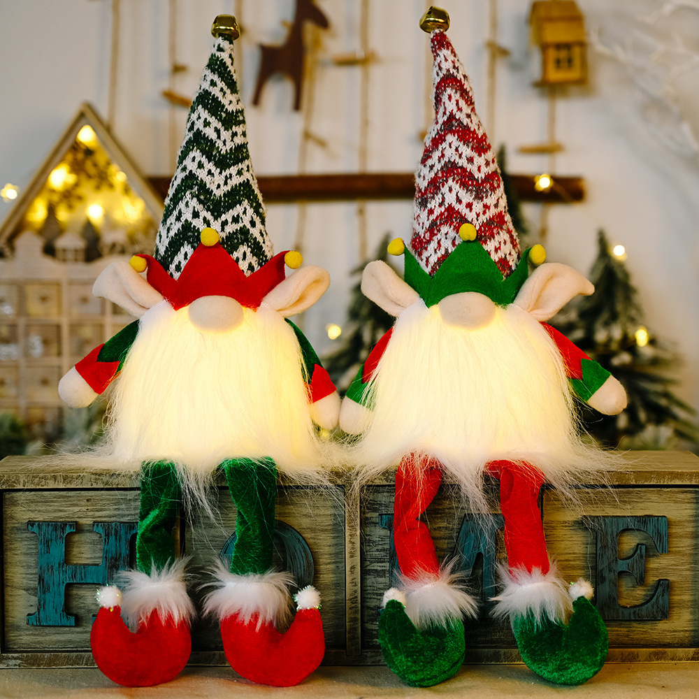 New Christmas Decoration Christmas Elf Light-Emitting Rudolf Doll Christmas Faceless Doll Doll