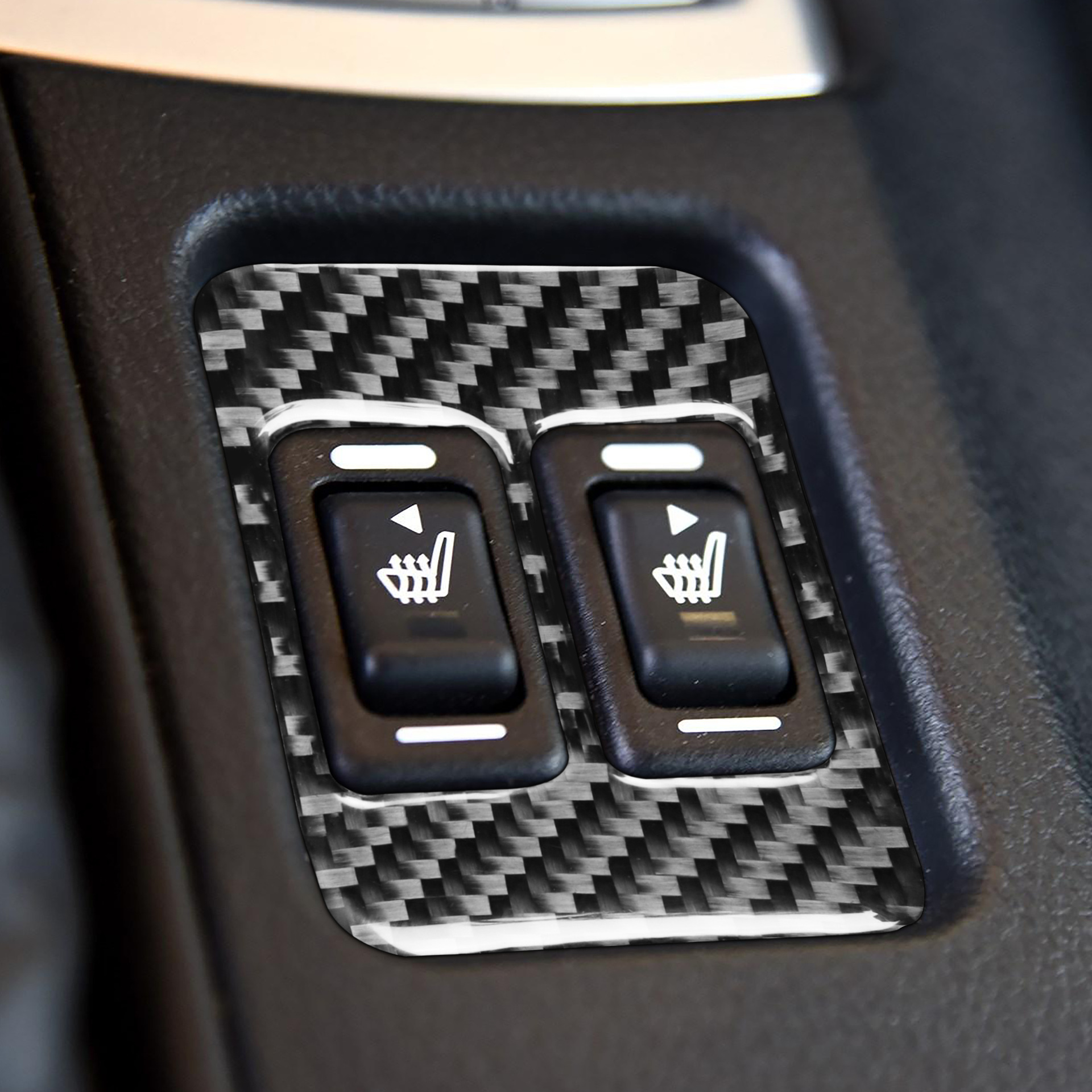 适用于丰田gt86斯巴鲁ber座椅加热按键碳纤维改装汽车内饰装饰