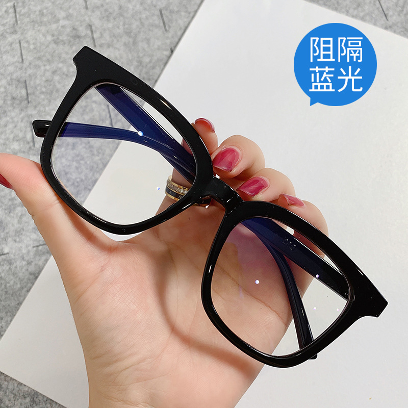 2024跨境新款复古简约防蓝光眼镜架 ins潮流韩版平光镜街拍眼镜框