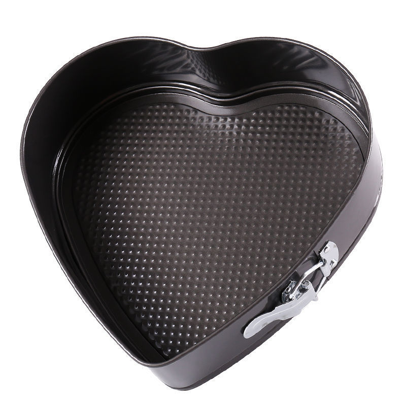 Heart-Shaped Cake Mold 8-Inch 12-Inch Heart-Shaped Carbon Steel Buckle Loose Bottom Cake Pan Baking Tool Cake Baking Tray