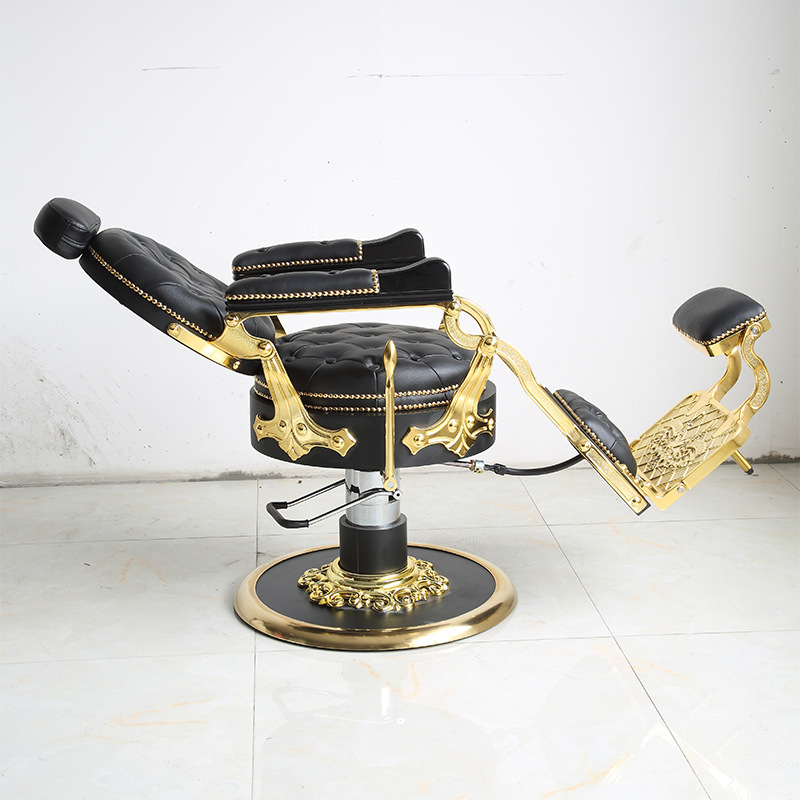 复古美发店理发椅男士油头老式理发刮脸胡子大椅理发店椅子可放倒
