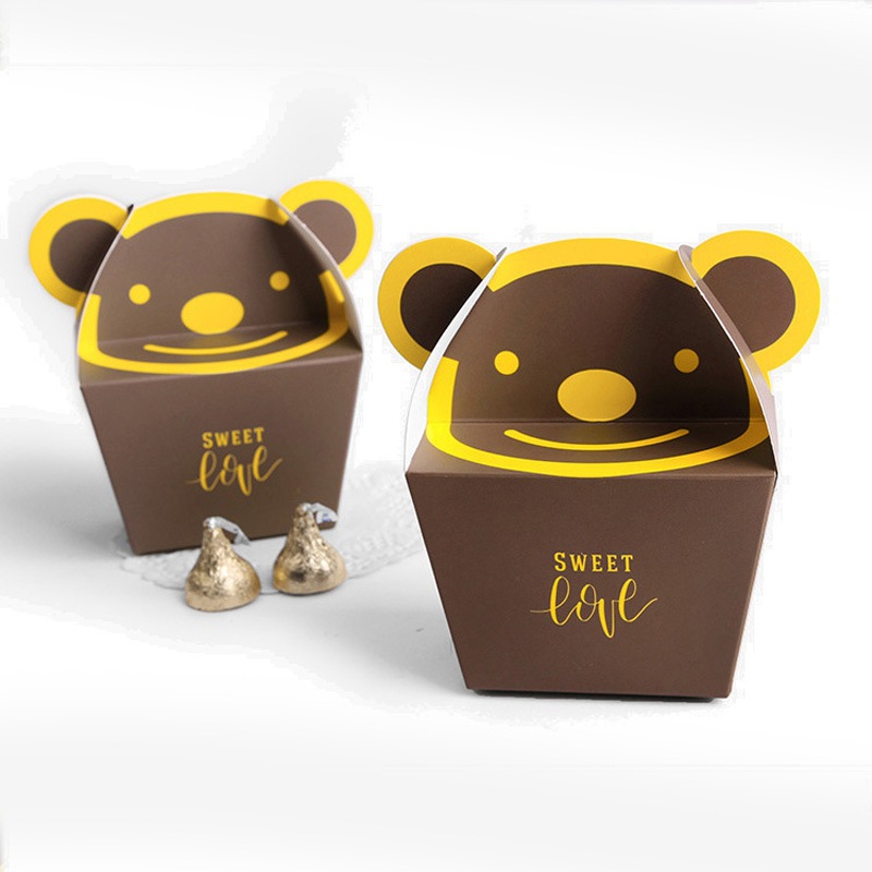 厂家定制烘焙包装盒牛轧糖包装盒可爱卡通动物糖果包装盒加印logo