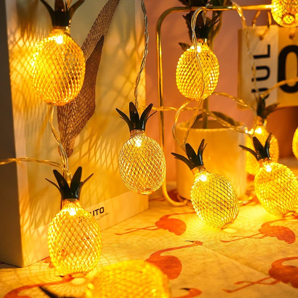 定制太阳能10led菠萝灯串户外防水庭院花园装饰闪灯房间圣诞串灯