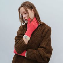 韩版日系秋冬新品分指可触屏可爱保暖柔软长款毛线针织手套女学生