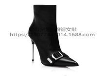 跨境独立站ins时尚走秀短靴女鞋Ankle Boots Shoes速卖通鞋子