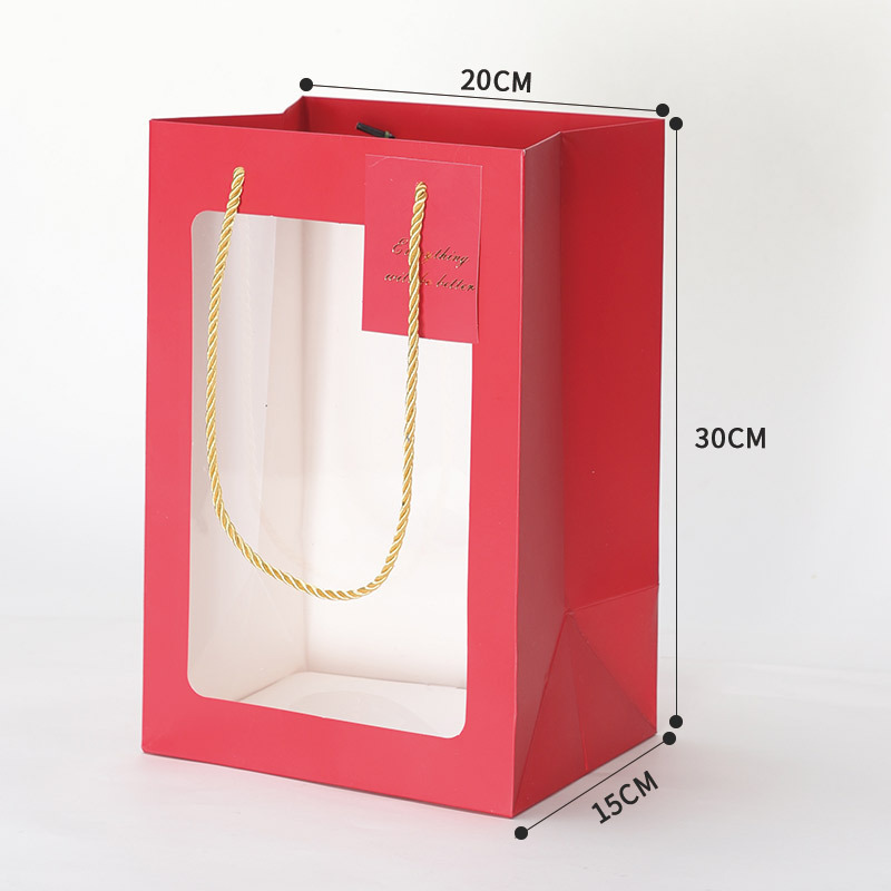 Transparent Window Handbag Gift Packaging Bag Christmas Packaging Handbag Christmas Gift Bag New Year Gift Bag Birthday