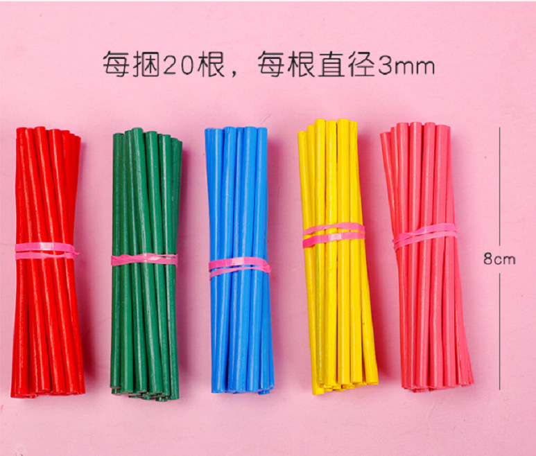 100根5彩色竹制数数棒早教算术小棒小学生计数教具幼儿园益智玩具
