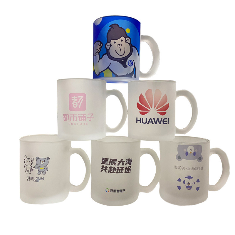 11Oz Sublimation Glass Transfer Image Ceramic Mug Frosted Glass Mug