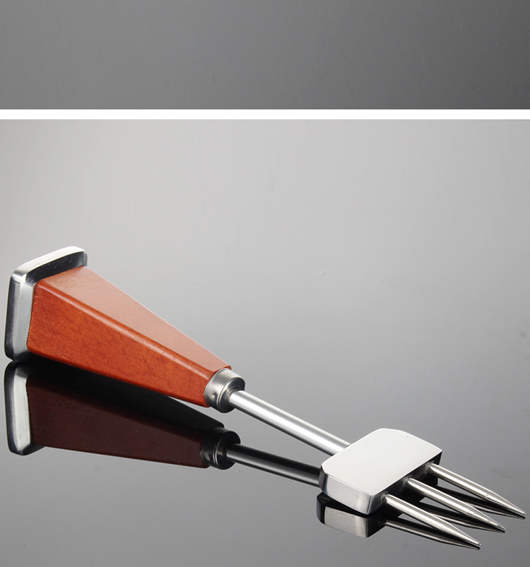 冰锥 三头锥调酒碎冰工具 鸡尾酒冰球 冰块三叉戟 酒吧破冰凿冰器