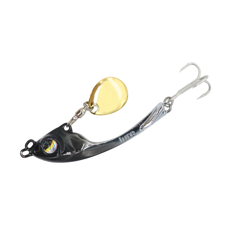 Yili Cross-Border Zinc Alloy Vib Lure Crescent with Rotating Sequins Topmouth Culter Weever Black Pit Bait Fishing Gear