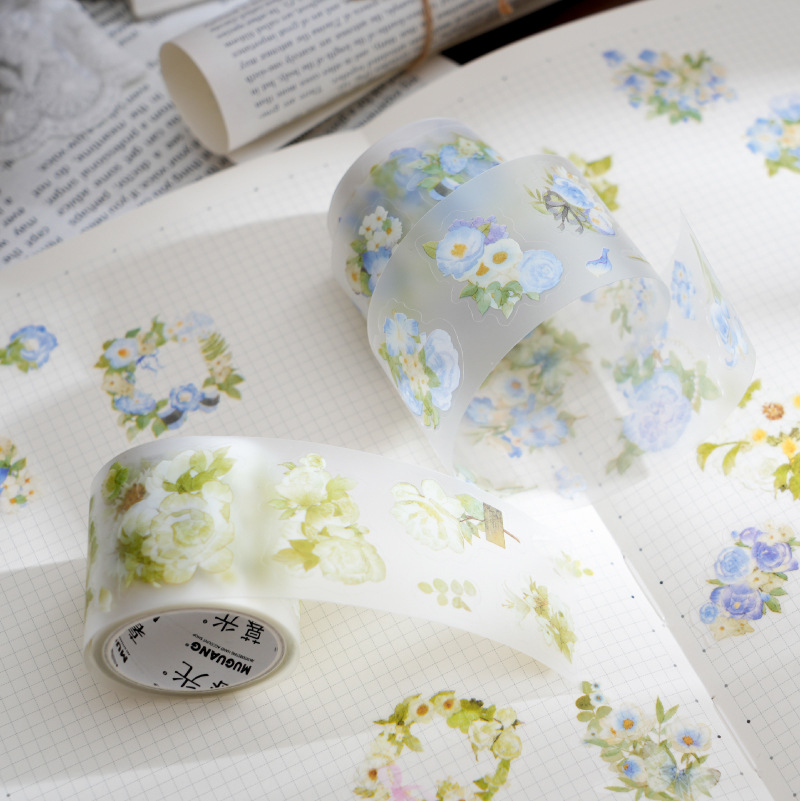 暮光pet模切胶带 荼靡酌春系列 手账素材装饰拼贴打底贴记事4款