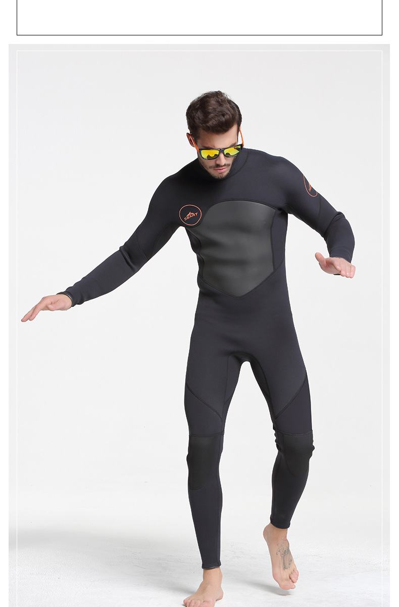 鲨巴特2mm潜水服毛巾布连体长袖保暖抗压冬泳浮潜冲浪游泳水母衣