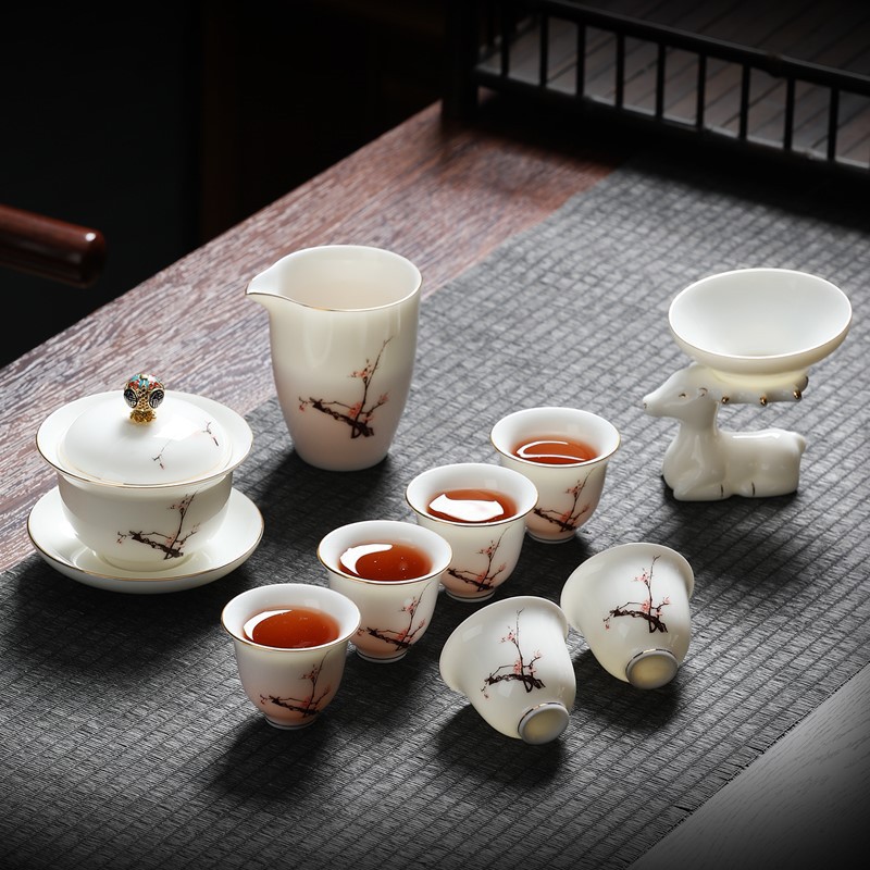 汝窑功夫茶具全套家用办公室会客陶瓷西施壶中式轻奢高档茶杯套装