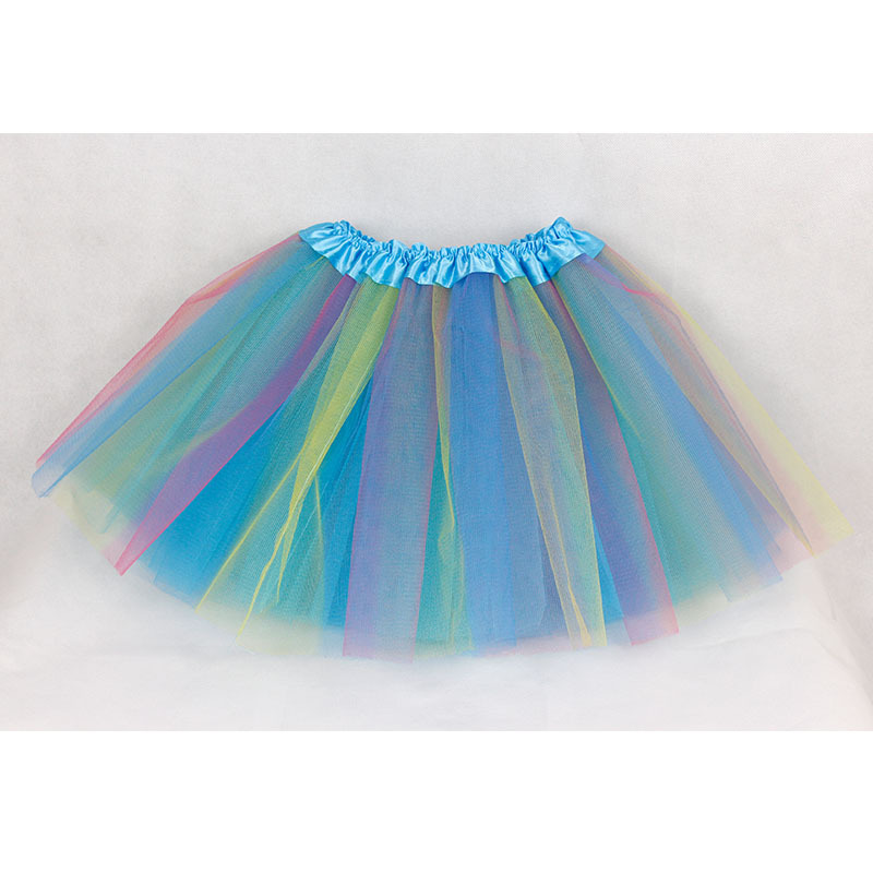 Skirt Twill Rainbow Skirt Princess Tulle Skirt European and American Mesh Skirt Kids' Skirt Ballet Bubble Skirt