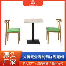 加工定制奶茶店小吃店双人餐桌椅套装云南家具厂家快餐桌椅组合