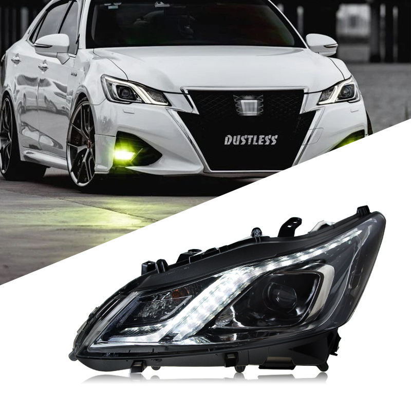 适用于丰田14代新皇冠大灯总成改装日规版led日行灯双光透镜大灯