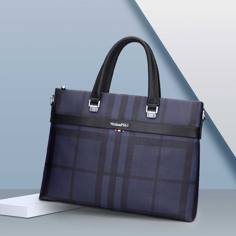 Emperor Paul Quality Briefcase Men's Large Capacity Business Business Travel Handbag Simple Shoulder Messenger Bag Horizontal