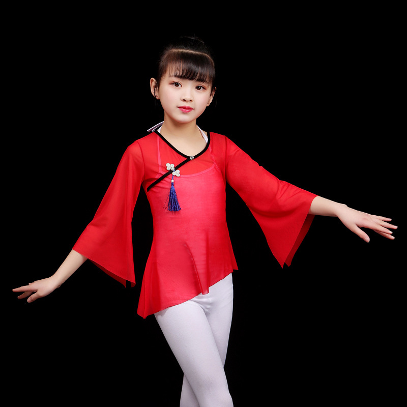 儿童古典舞练功服少儿舞蹈表演服女童中国风公主优雅开场舞合唱服