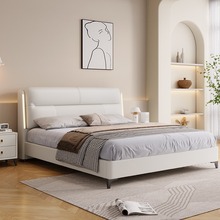 床轻奢现代简约真皮床主卧1.8米双人床北欧皮床软包意式极简婚床