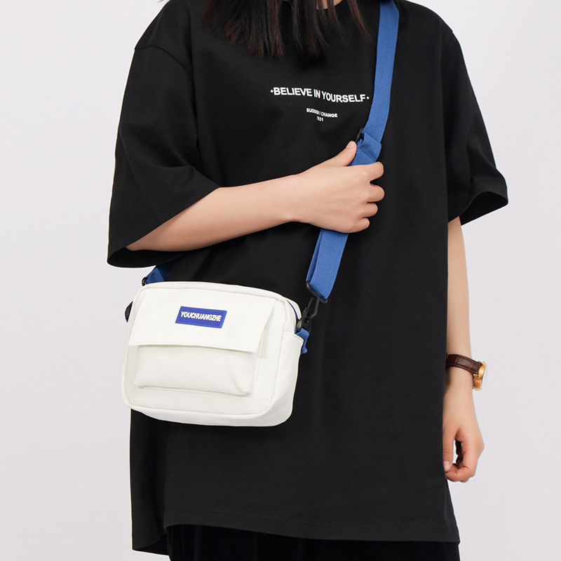 Japanese Ins Harajuku Fashion Cool All-Match Casual Contrast Color Letter Girl Student Small Bags Korean Style Shoulder Messenger Bag