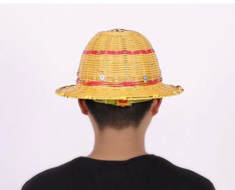 竹编手工安全帽竹帽 透风透气 夏天安全有效防护劳保用品批发
