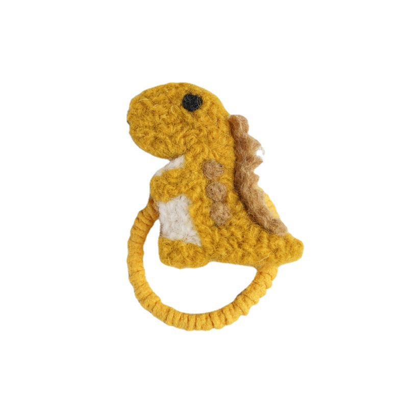 秋冬新款纯手工儿童卡通恐龙羊毛毡发夹小女孩宝宝新款戳戳乐发卡