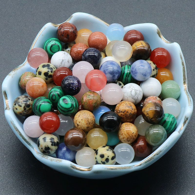 1306-8mm Non-Porous Beads Natural Crystal Semi-Precious Stone Agate round Beads DIY Natural Stone Ornament Inlaid Material