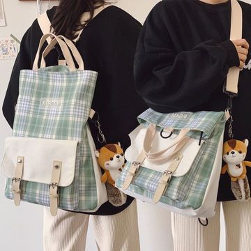 日系原宿软妹大容量单双肩两用帆布包女可爱学生手提斜挎包-阿里巴巴