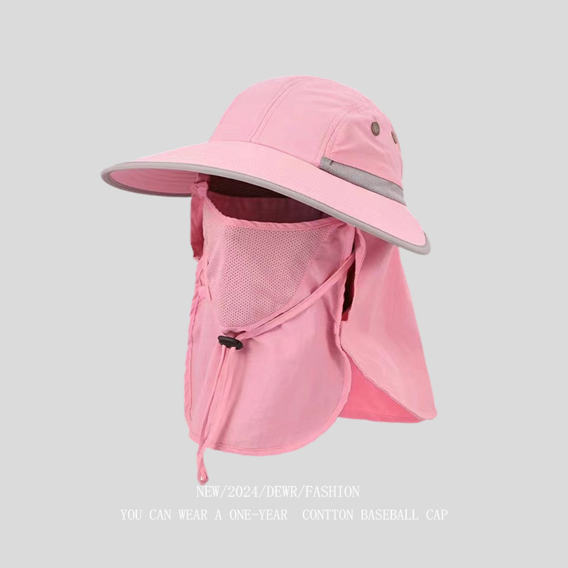 防晒帽子男士钓鱼帽夏季渔夫帽户外登山太阳帽遮脸防紫外线遮阳帽
