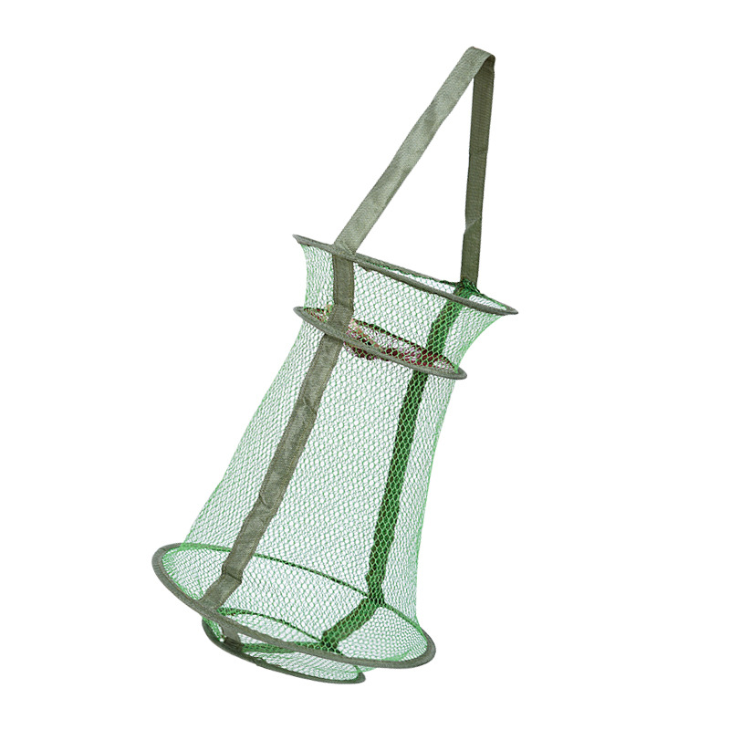 涂胶尼龙小鱼篓渔网网兜折叠收口小鱼护大肚鱼篓挂胶鱼虾网密眼网