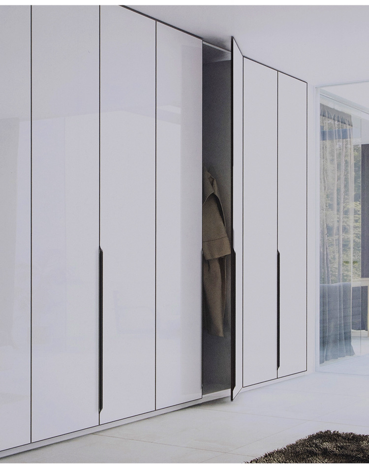 f型隐形嵌入式衣柜拉手 拇指款铝合金封边金色黑色橱柜门抽屉把手