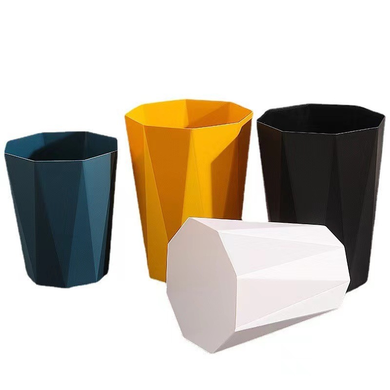 Nordic Creative Simple Diamond Household Trash Can Uncovered Kitchen Living Room Office Hotel Large Wastebasket Wholesale