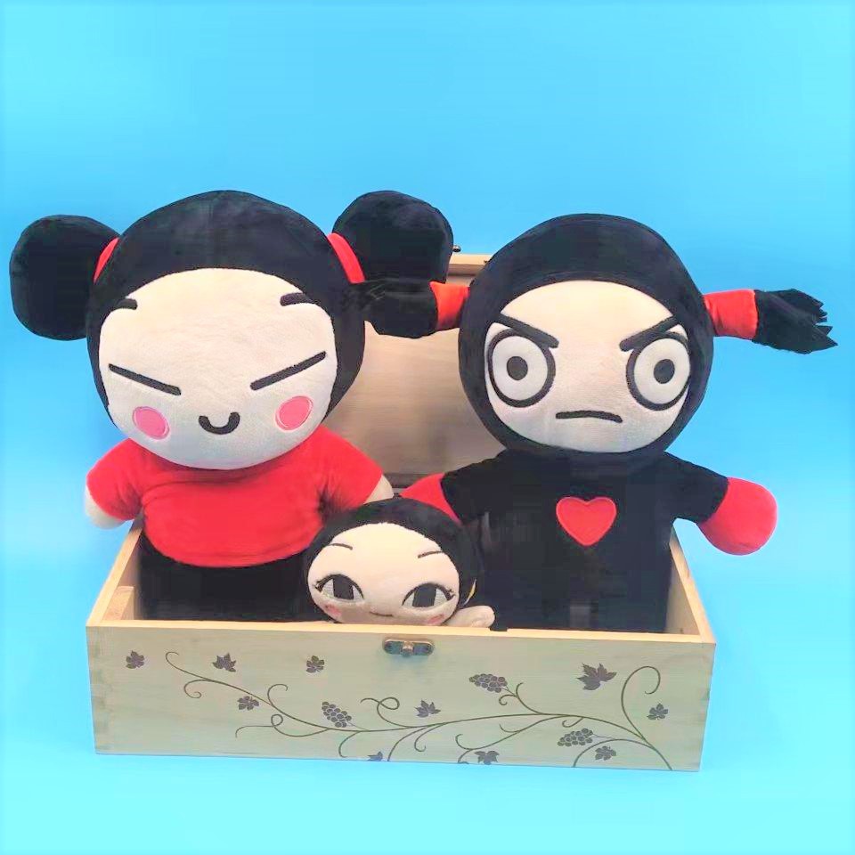 毛绒玩具 pucca中国娃娃丸子头人物卡通毛绒玩具公仔 现货批发