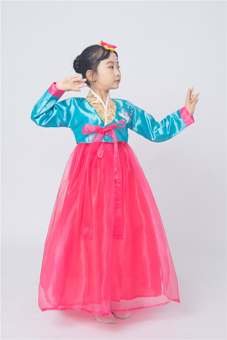 韩国儿童韩服礼服公主裙民族朝鲜族服装古装演出服女童舞台表演服