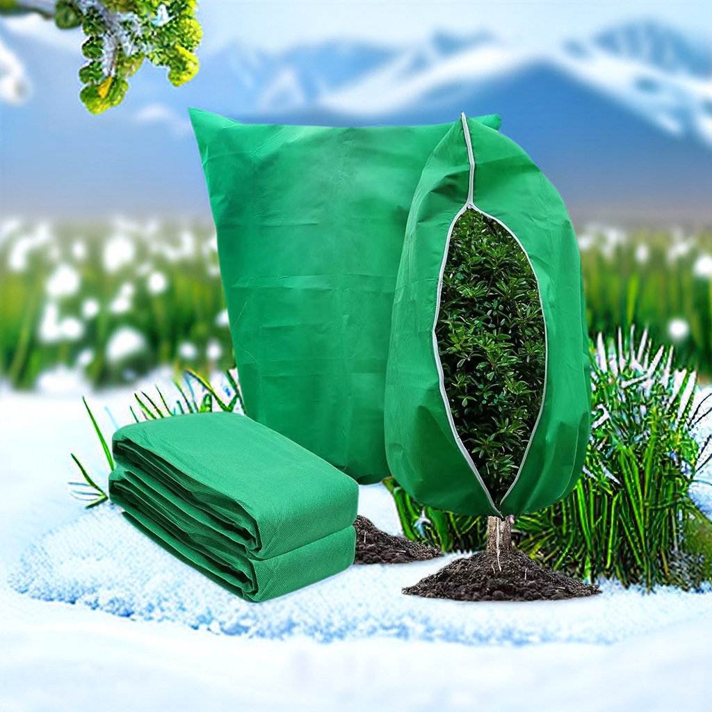 跨境热卖加厚防寒植物防冻罩防冻保护罩冬季拉链拉绳防寒罩