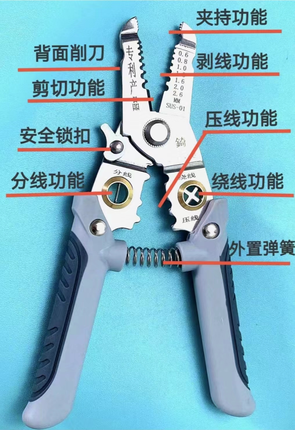 重型通用剥线钳第三代升级款七合一分线绕线尾刀电工多功尖嘴