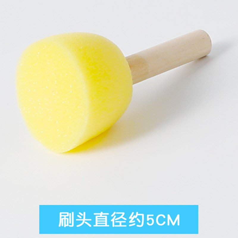 Round Paint Brush Sponge Seal Mushroom-Shaped Haircut Rubbing Stick Kindergarten Art Handmade Material Children's Drawing Tools