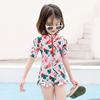 Children&#39;s swimwear ins Foreign style girl 2021 new pattern Korean Edition Conjoined Swimwear Children baby Swimming suit